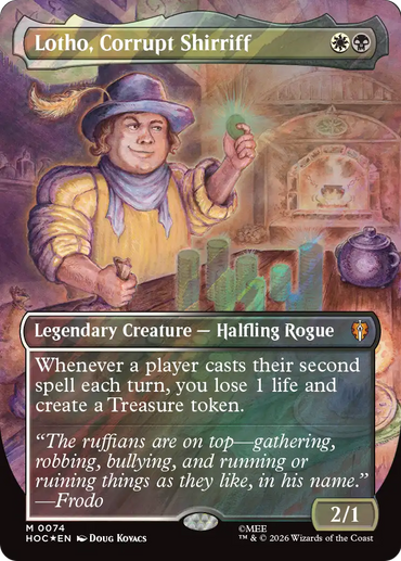 Lotho, Corrupt Shirriff (Borderless) (Surge Foil) [The Hobbit: Eternal-Legal]