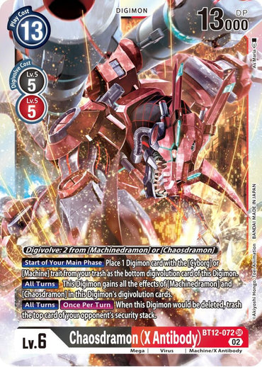 Chaosdramon (X Antibody) [BT12-072] [Across Time]