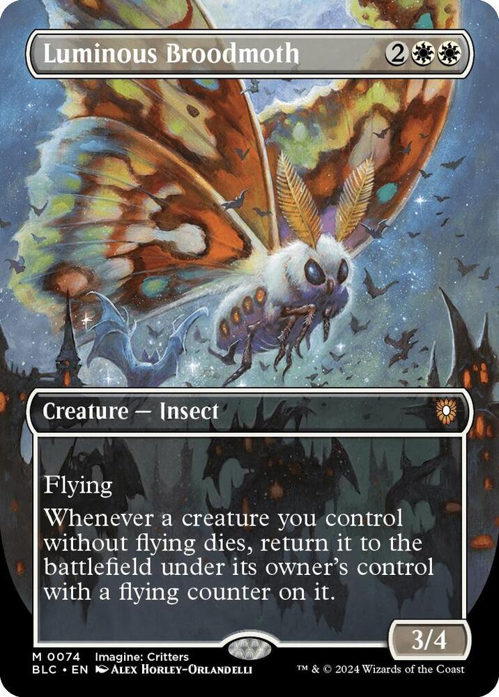 Luminous Broodmoth (Borderless) [Bloomburrow Commander]
