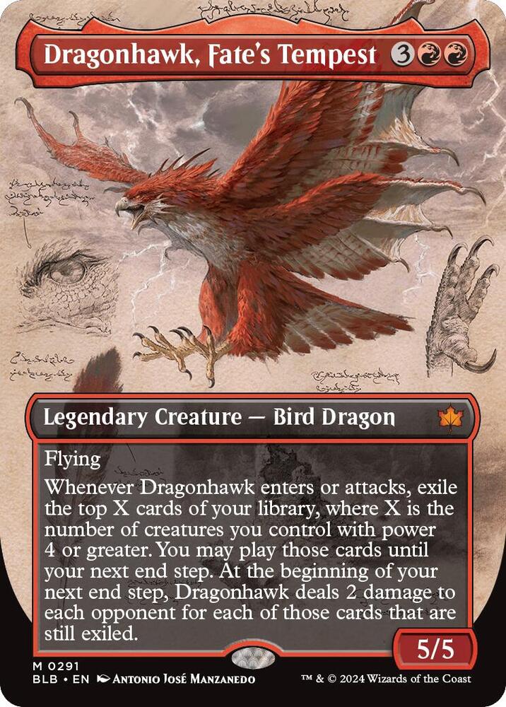Dragonhawk, Fate's Tempest (Borderless) [Bloomburrow]