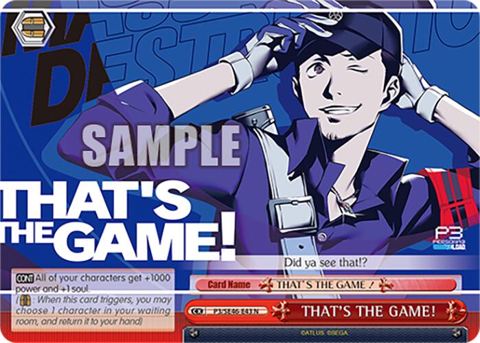 THAT'S THE GAME! (P3/SE46-E43N) [Persona 3 Reload Premium Booster]