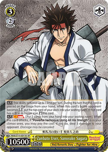 Zanbato User, Sanosuke Sagara (RKN/S115-E013S SR) [Rurouni Kenshin]