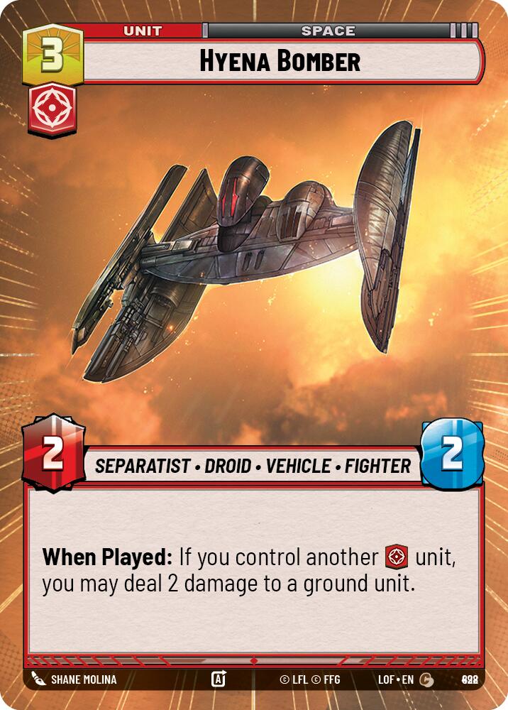 Hyena Bomber (898) (Hyperspace Foil) (898) [Legends of the Force]