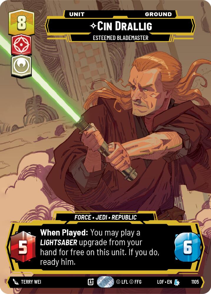 Cin Drallig - Esteemed Blademaster (1105) (Prestige Foil) (1105) [Legends of the Force]