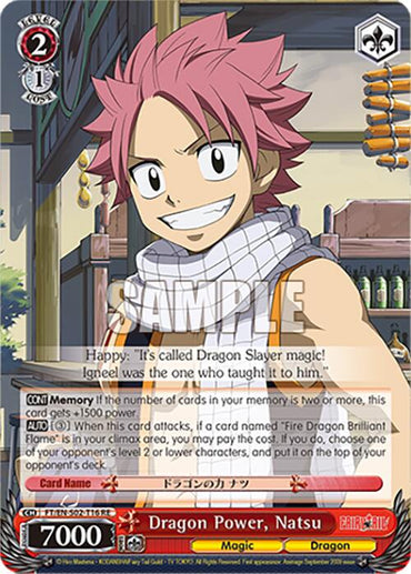 Dragon Power, Natsu (FT/EN-S02-T16 TD RE) [Fairy Tail Chronicle Set]