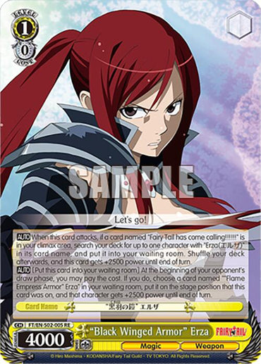 Black Winged Armor Erza (FT/EN-S02-005 R RE) [Fairy Tail Chronicle Set]