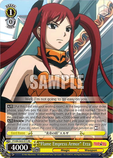 Flame Empress Armor Erza (FT/EN-S02-011 U RE) [Fairy Tail Chronicle Set]
