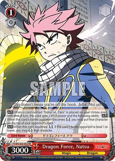 Dragon Force, Natsu (FT/EN-S02-052 RR RE) [Fairy Tail Chronicle Set]