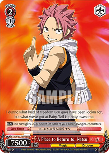 A Place to Return to, Natsu (FT/EN-S02-056S SR RE) [Fairy Tail Chronicle Set]