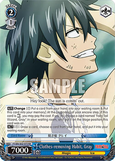 Clothes-removing Habit, Gray (FT/EN-S02-073 R RE) [Fairy Tail Chronicle Set]