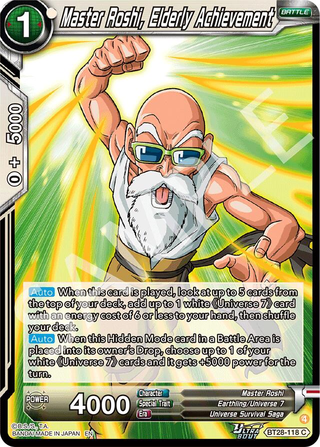 Master Roshi, Elderly Achievement (BT28-118) [Prismatic Clash]