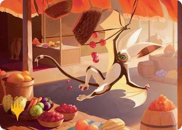 Momo, Playful Pet Art Card (Gold-Stamped Planeswalker Symbol) [Avatar: The Last Airbender Art Series]