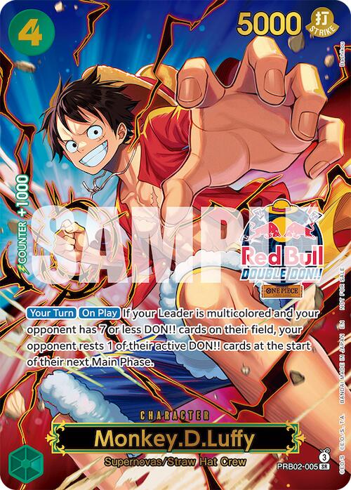 Monkey.D.Luffy (Red Bull Double Don!!) (Winner) (Textured) [One Piece Promotion Cards]