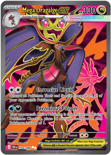 Mega Dragalge ex (104/086) [Mega Evolution: Chaos Rising]