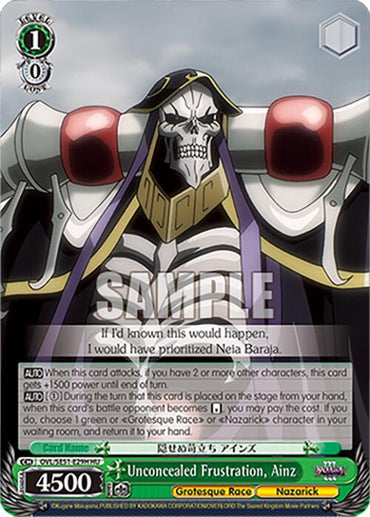 Unconcealed Frustration, Ainz (OVL/SE51-E29H HU) [Nazarick: Tomb of the Undead Vol.3 Extra Booster]