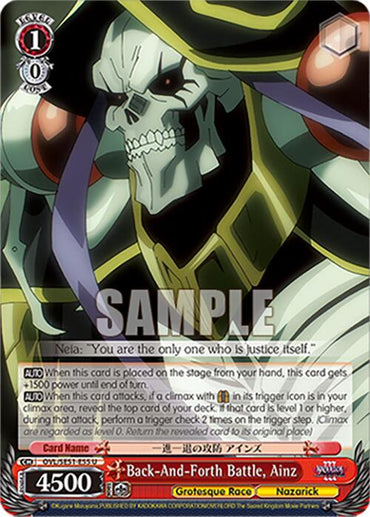 Back-And-Forth Battle, Ainz (OVL/SE51-E55 U) [Nazarick: Tomb of the Undead Vol.3 Extra Booster]