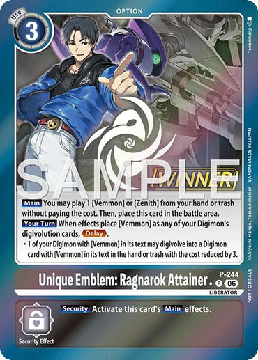 Unique Emblem: Ragnarok Attainer [P-244] (Official Store Tournament 2026 Vol. 3 Winner) [Promotional Cards]