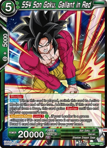SS4 Son Goku, Gallant in Red (BT31-045) [Impact Beyond Dimensions]