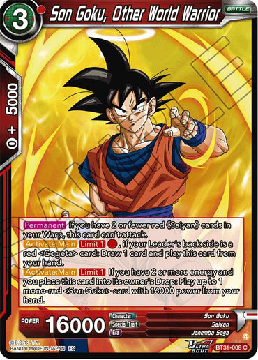 Son Goku, Other World Warrior (BT31-008) [Impact Beyond Dimensions]