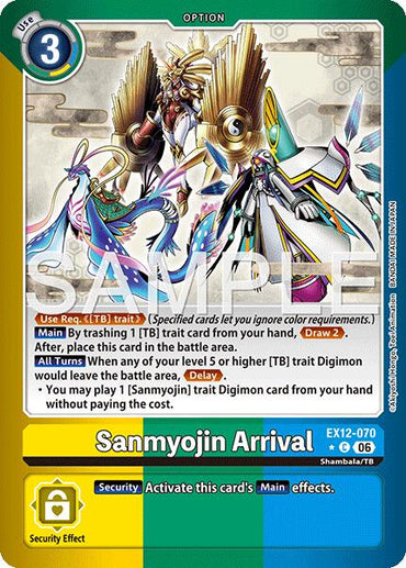 Sanmyojin Arrival [EX12-070] (Limited Foil) [Digital World Shambala]