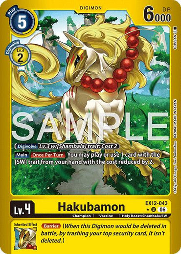 Hakubamon [EX12-043] (Limited Foil) [Digital World Shambala]