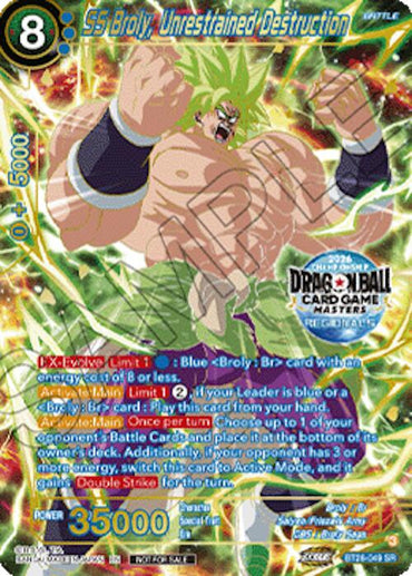 SS Broly, Unrestrained Destruction (2026 Championship Regionals) (BT26-049) [Tournament Promotion Cards]