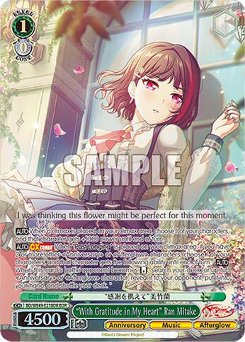 "With Gratitude in My Heart" Ran Mitake (BD/WE49-E21BDR) [BanG Dream! 10th Anniversary! Premium Booster]
