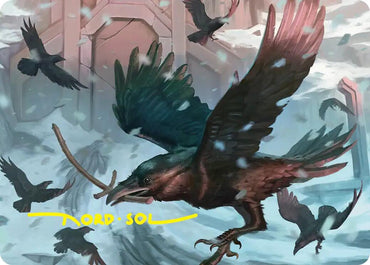 Ravenhill Flock Art Card (Gold-Stamped Signature) [The Hobbit Art Series]