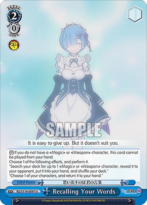 Recalling Your Words (RZ/S116-E097) [Re:ZERO -Starting Life in Another World- Vol.3]