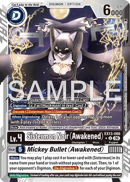 Sistermon Noir [EX13-066] (Awakened) // Mickey Bullet (Awakened) (Limited Foil) [Chivalrous XIII]