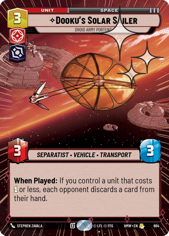 Dooku's Solar Sailer - Droid Army Portent (664) (Hyperspace Foil) (664) [Homeworlds]