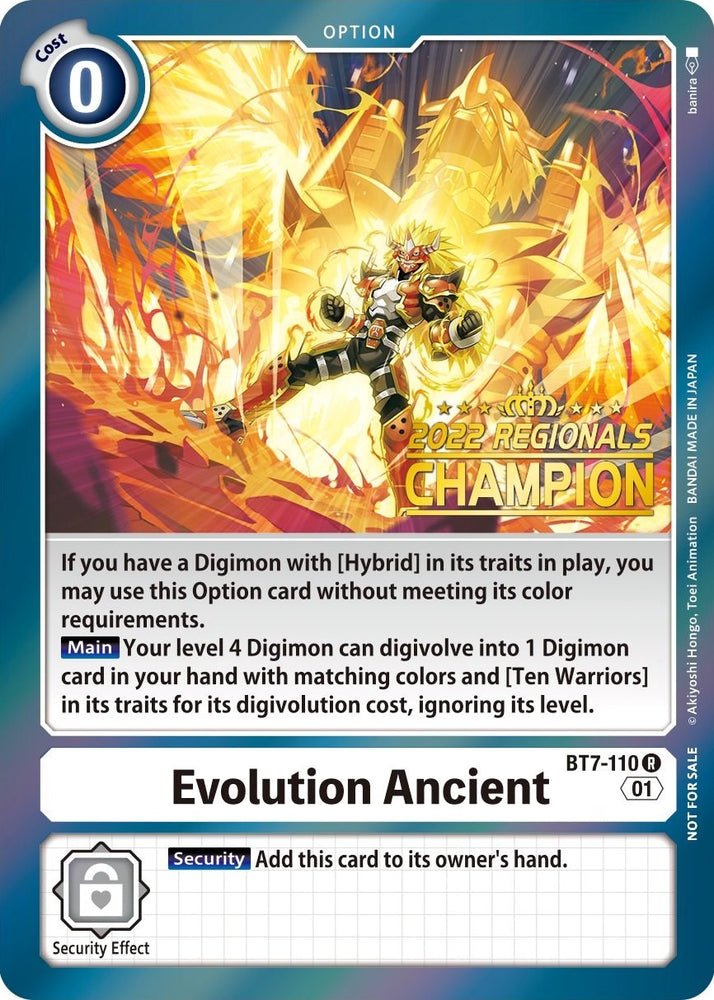 Evolution Ancient [BT7-110] (2022 Championship Offline Regional) (Online Champion) [Next Adventure Promos]
