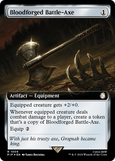 Bloodforged Battle-Axe (Extended Art) (Surge Foil) [Fallout]