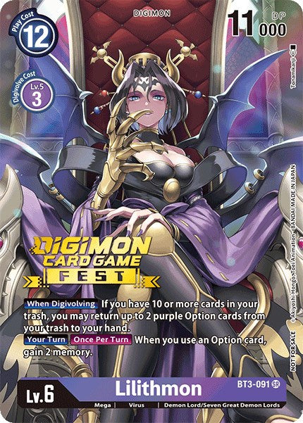 Lilithmon [BT3-091] (Digimon Card Game Fest 2022) [Release Special Booster Promos]