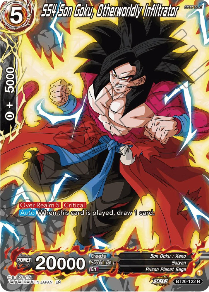 SS4 Son Goku, Otherworldly Infiltrator (Silver Foil) (BT20-122) [Power Absorbed]