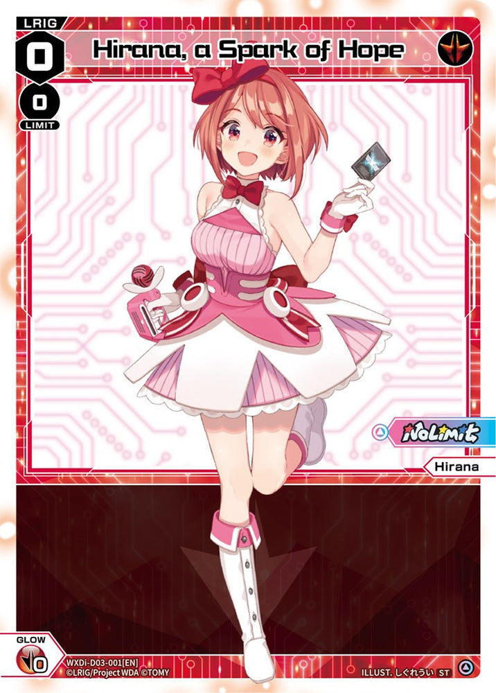 Hirana, a Spark of Hope (WXDi-D03-001) [Diva Debut Deck D03: Rei Hirana Akino]