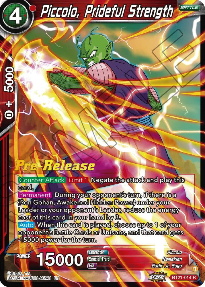 Piccolo, Prideful Strength (BT21-014) [Wild Resurgence Pre-Release Cards]