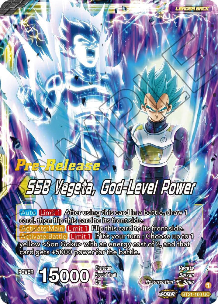 SSB Son Goku // SSB Vegeta, God-Level Power (BT21-100) [Wild Resurgence Pre-Release Cards]