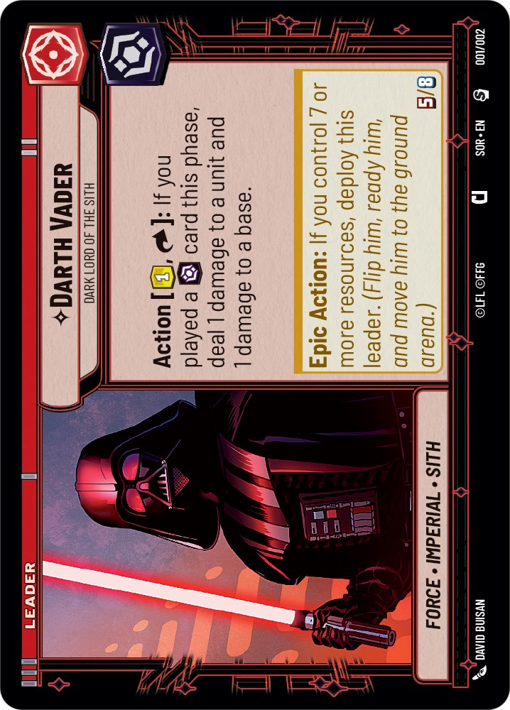Darth Vader - Dark Lord of the Sith (001/002) (Prerelease Promo) (001/002) [Spark of Rebellion Promos]