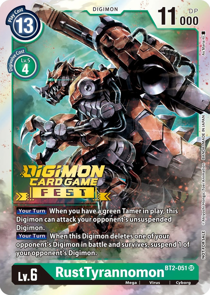 RustTyrannomon [BT2-051] (Digimon Card Game Fest 2022) [Release Special Booster Promos]