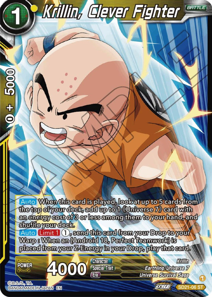 Krillin, Clever Fighter (Starter Deck Exclusive) (SD21-06) [Power Absorbed]