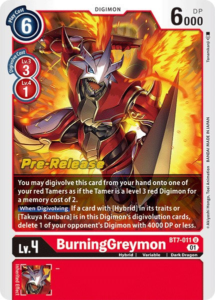 BurningGreymon [BT7-011] [Next Adventure Pre-Release Cards]