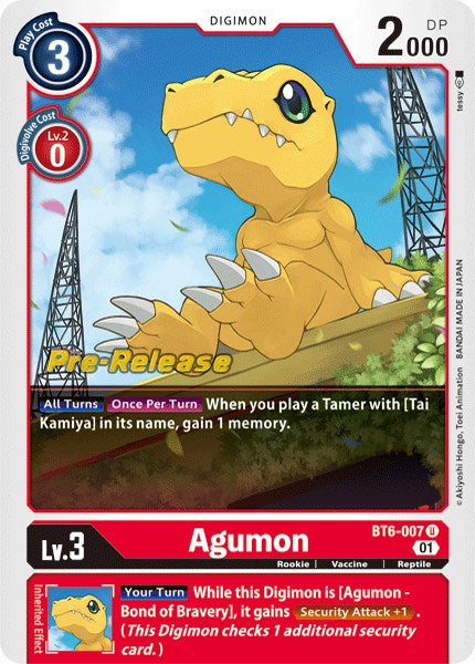 Agumon [BT6-007] [Double Diamond Pre-Release Cards]